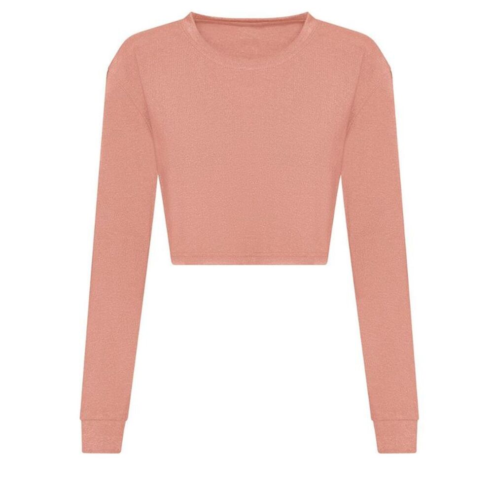 Awdis Womens/Ladies Crop Triblend Long-Sleeved T-Shirt / Dusty Pink